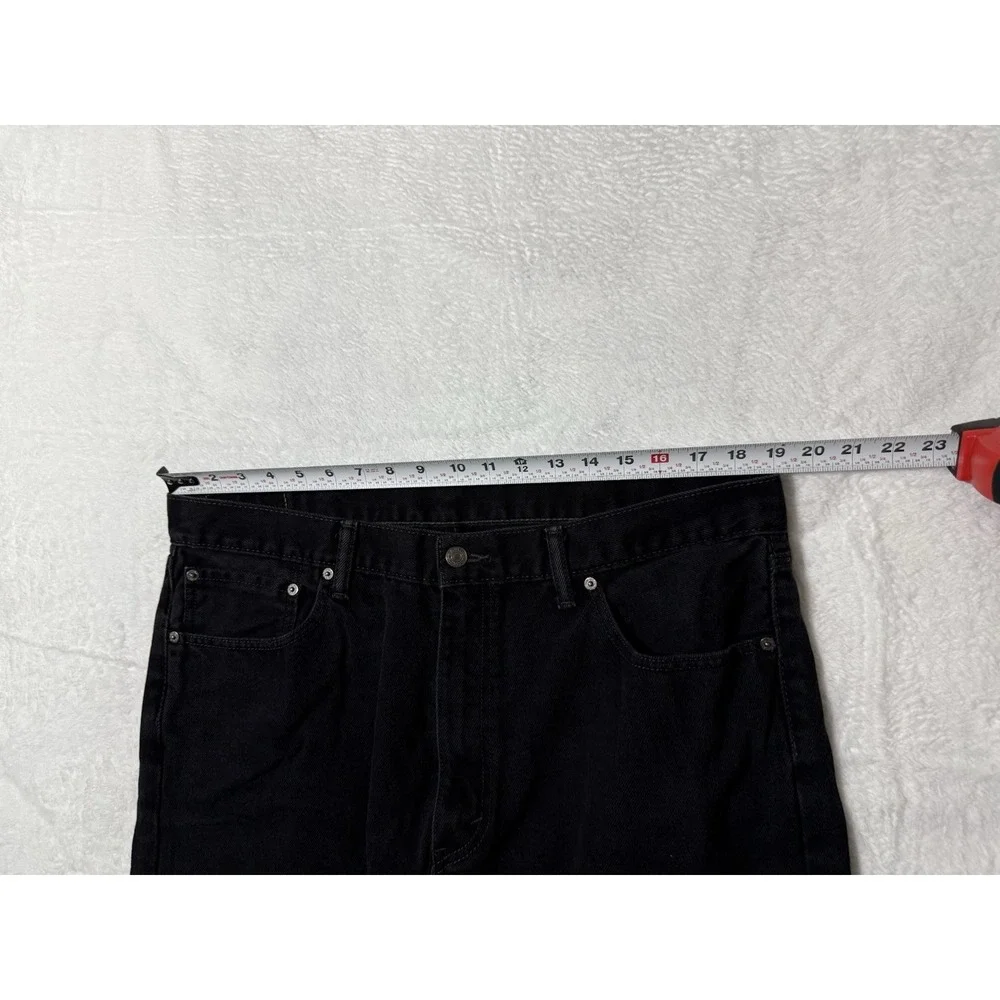 Levis 505 Jeans Mens 38x29 Black Regular Straight Mid Rise Dark Wash